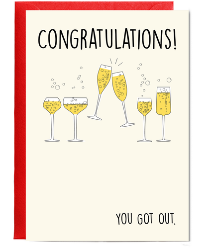 Funny Goodbye Card for Coworker You Got Out Joke