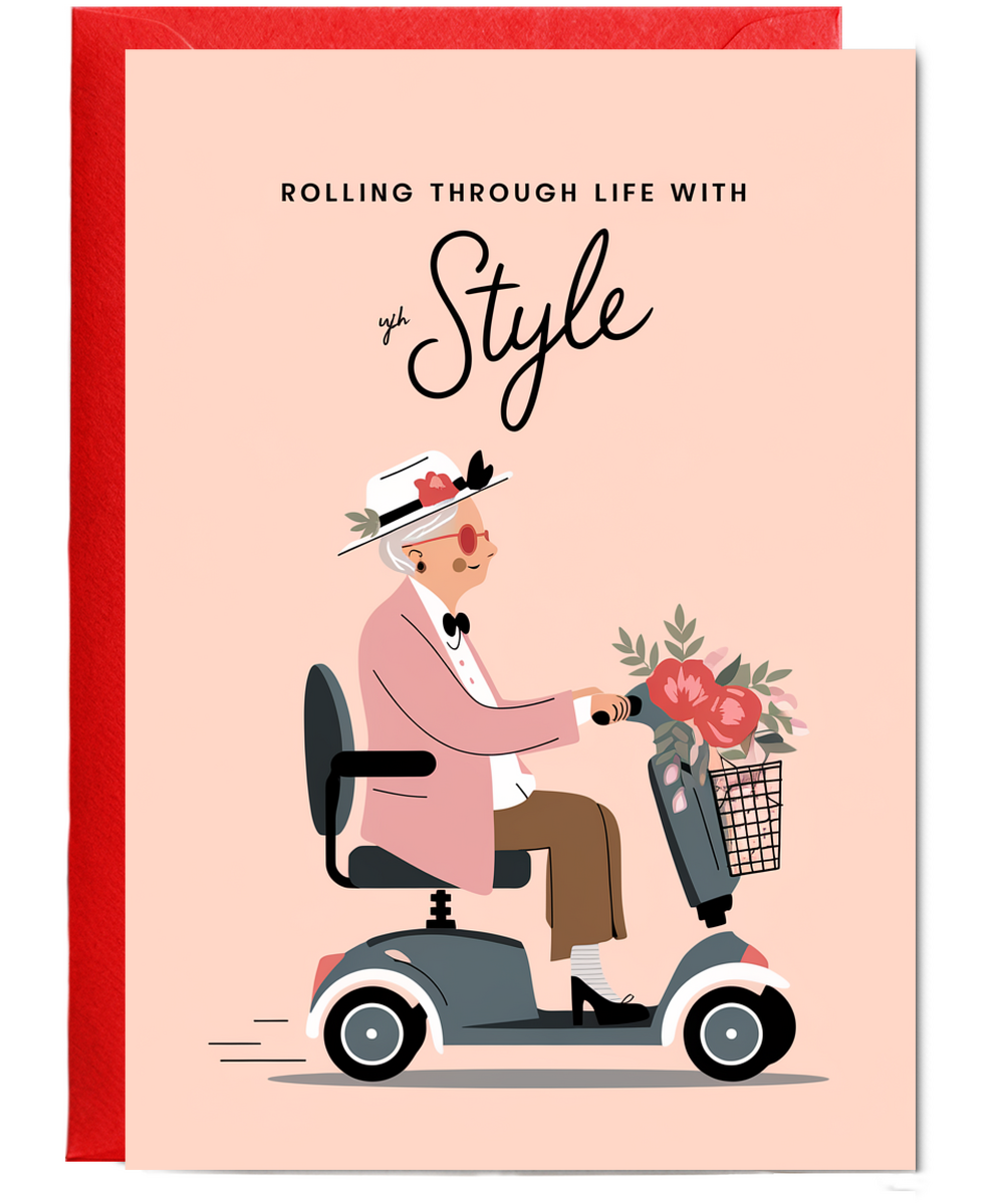 Funny Birthday Card Rolling Through Life with Style
