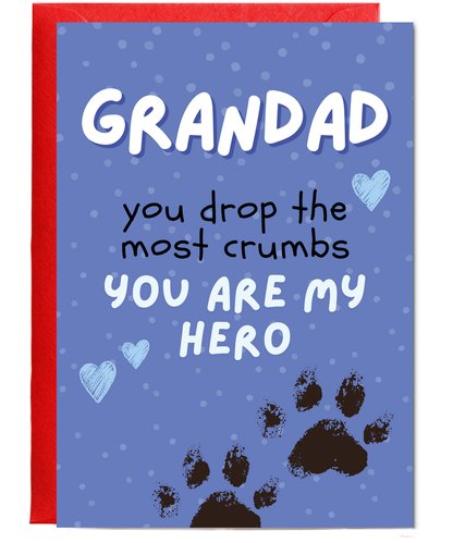 Funny Grandad Birthday Card from the Dog You are My Hero