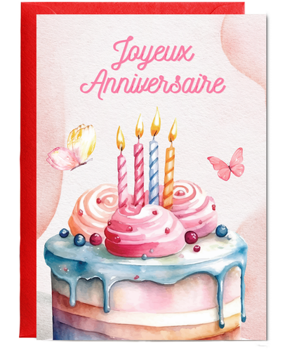 girly happy birthday French Joyeux Anniversaire butterfly