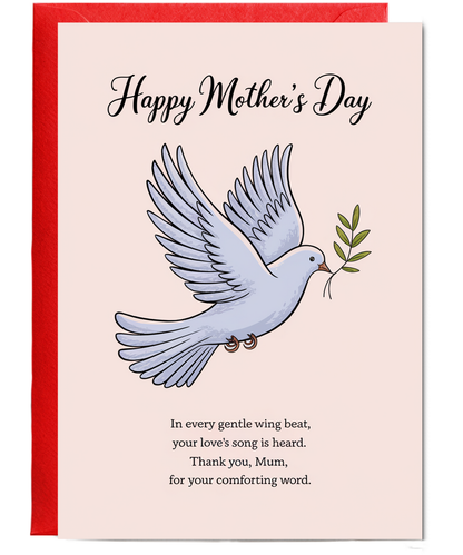 Mothers Day Card Thank you mum dove Traditional poem