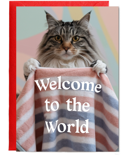 Welcome to the World with Cat with a Baby Blanket