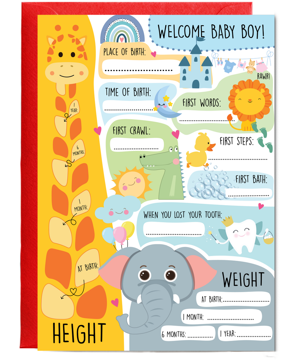 Baby boy's first milestones