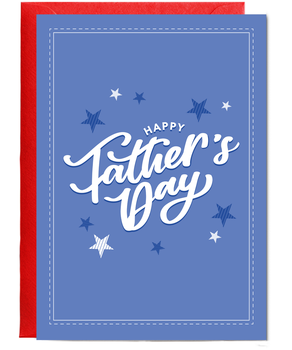 Happy Fathers Day Card Simple Starry Design