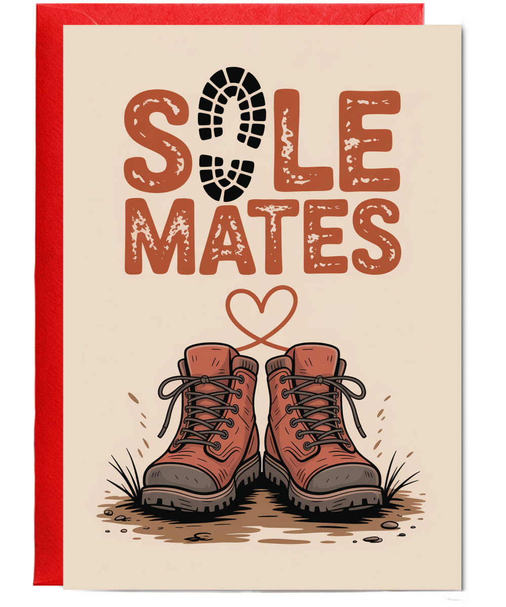 sole mates, hiking pun valentine's day anniversary