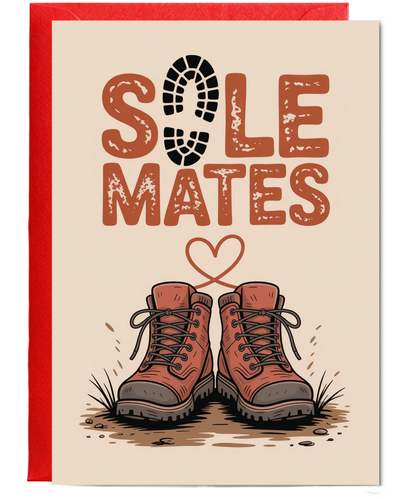 sole mates, hiking pun valentine's day anniversary