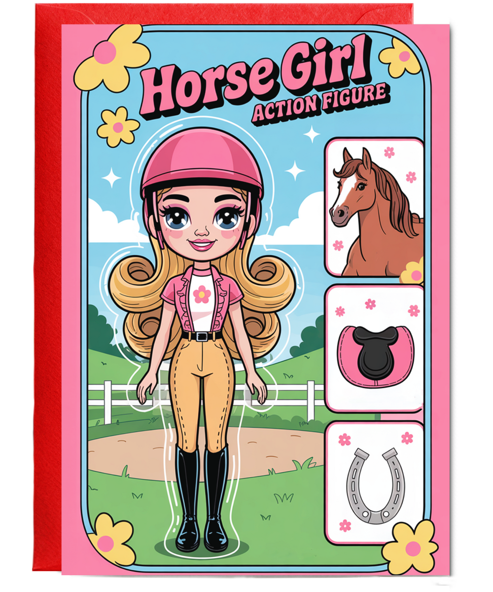 horse girl action figure card