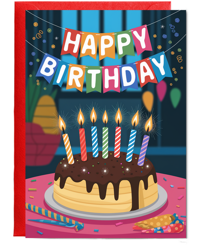 Colorful Birthday Candles and Sparkles