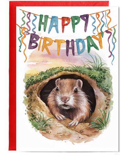 Happy Birthday cute gopher watercolour