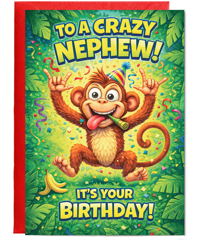 To a crazy nephew it's your Birthday monkey