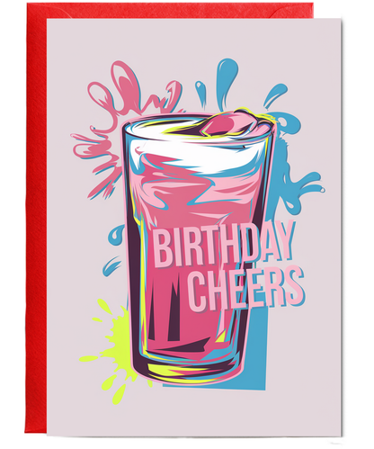 Birthday Cheers Card for woman man pint glass