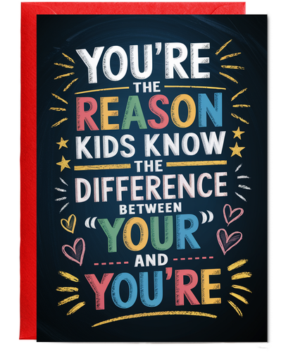 Birthday Card for Teacher Difference Between ‘Your’ and ‘You’re’