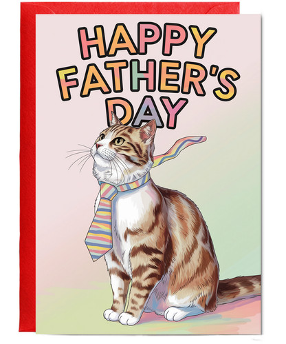 Happy Father's Day - Cat with a Tie