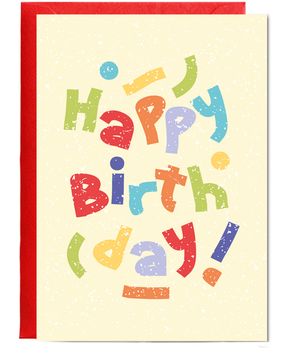 Playful Geometric Happy Birthday