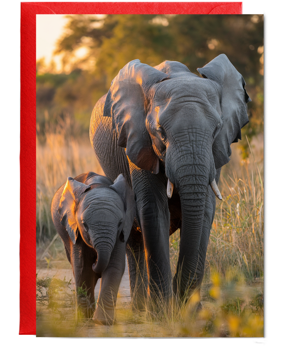 Mother elephant and her baby