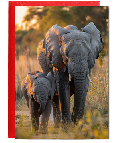 Mother elephant and her baby