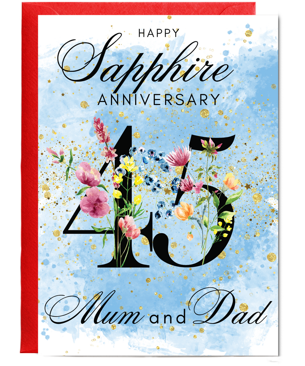 A5 Sapphire anniversary mum and dad