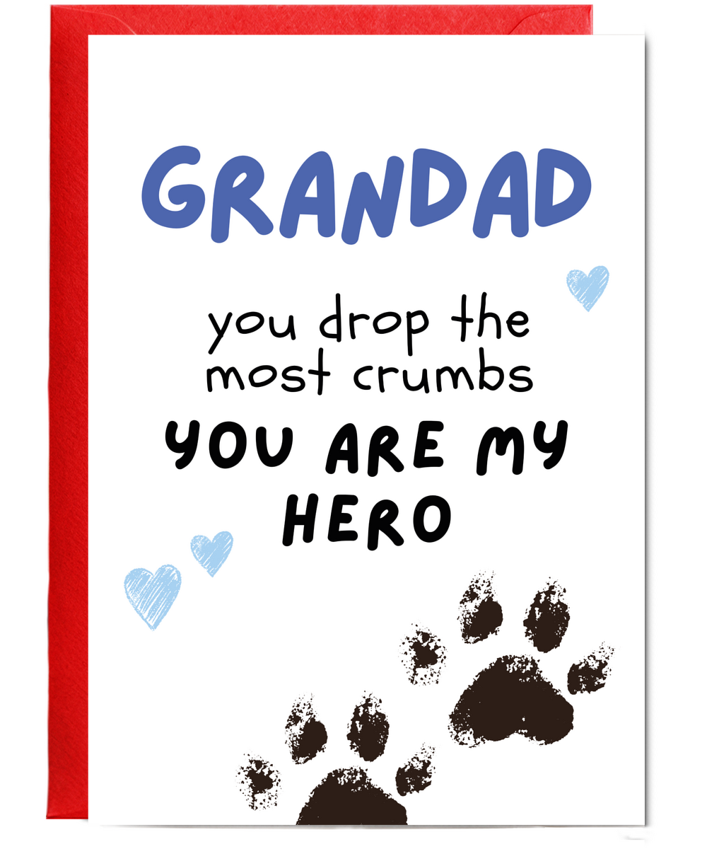 Funny Dog Grandad Birthday Card from the Dog You are My Hero