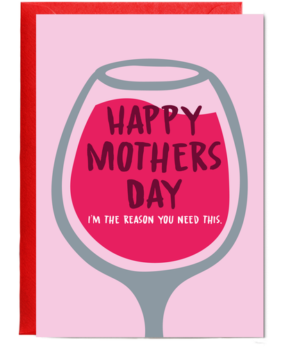 Happy Mothers Day Im the Reason You Need This Glass of Wine