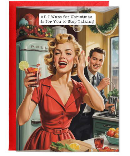funny vintage christmas stop talking