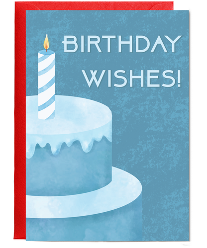 Happy Birthday blue cake wishes