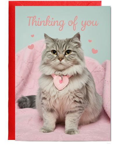 Thinking of You with Cat with a Heart