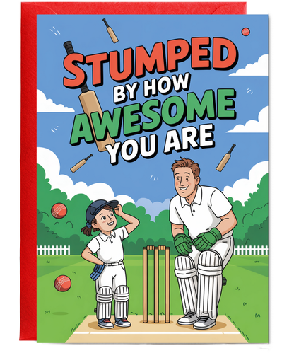 Cricket Themed Card for Daughter Stumped by How Awesome You Are