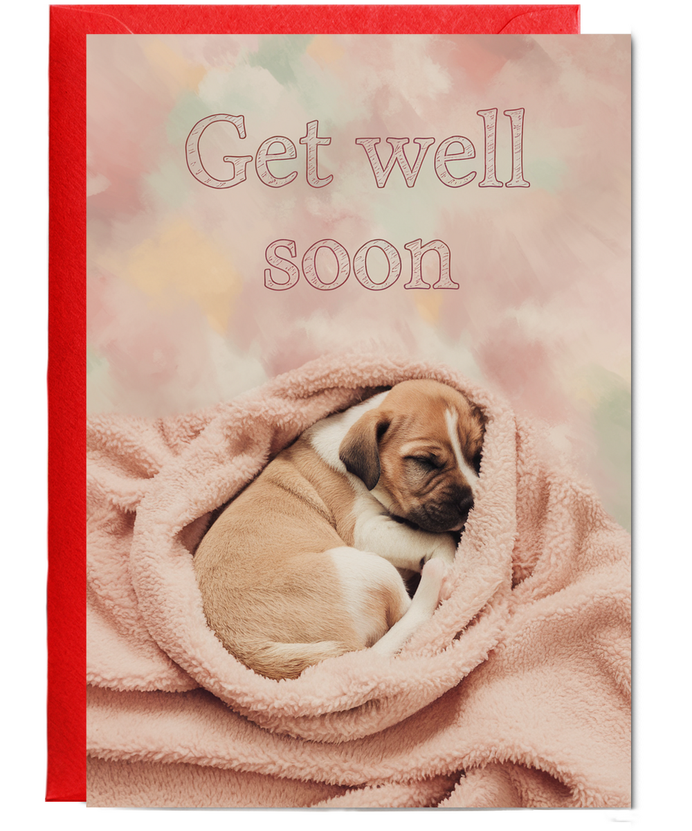 Get Well Soon - Puppy in a Blanket