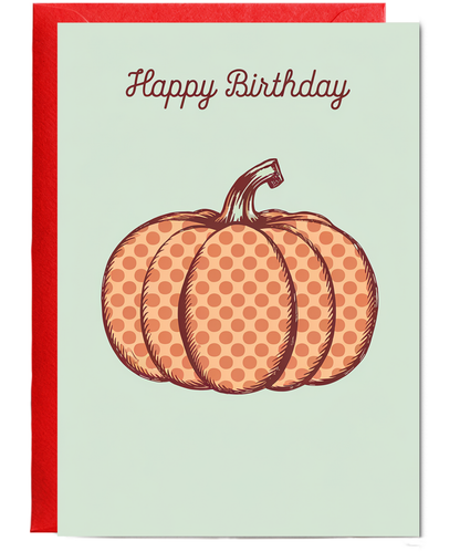 Happy Birthday card pumpkin Kusama style