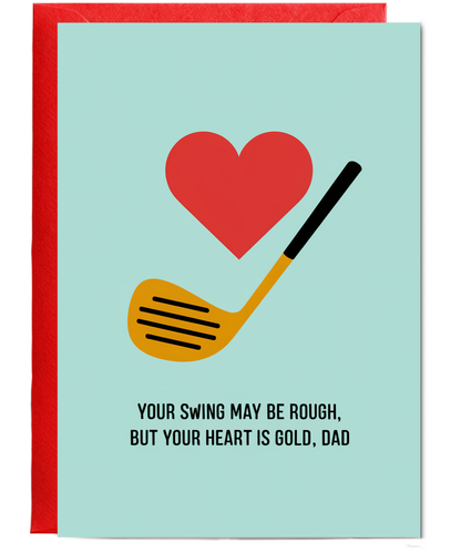 Happy Birthday Card Your Heart is Gold Golf for Dad