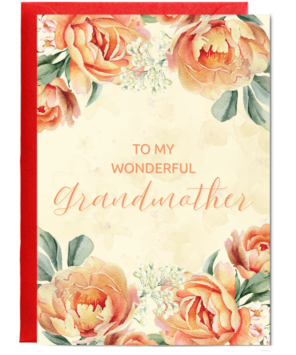 to my wonderful grandma orange peonies
