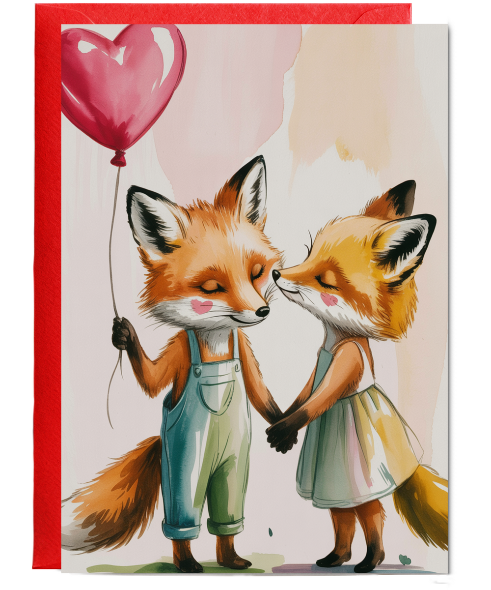 Valentines Foxes in love