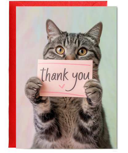 Thank You with Cat with a ThankwithYou Note