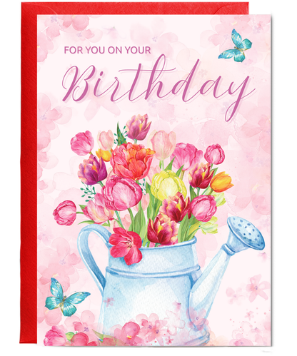 Especially for you on your birthday Floral Watering Can