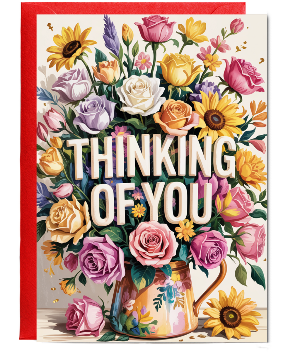 Thinking of You Card with Artistic Bouquet for Loved Ones