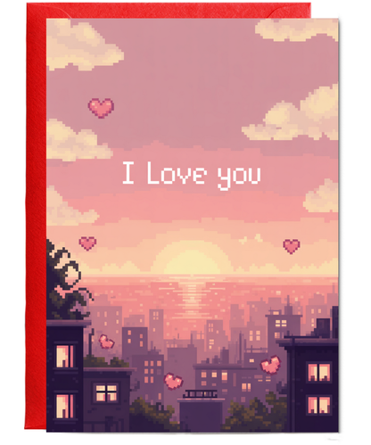 Valentines pixel i love you