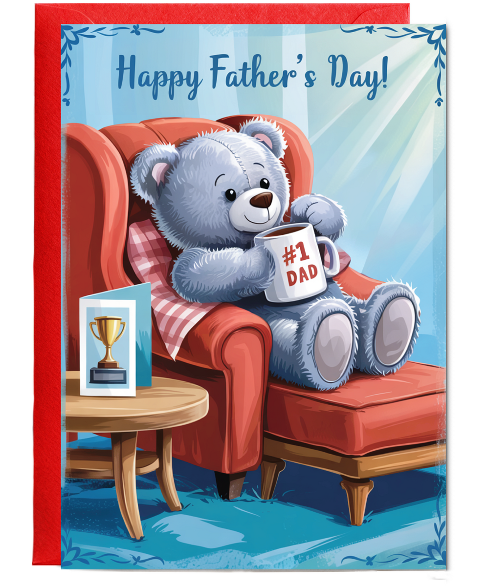 Father's day card #1 Dad teddy bear