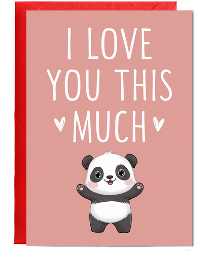 Valentines Day Card I Love you this much Panda