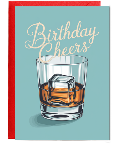 Birthday Cheers Card for Man husband Dad Whisky