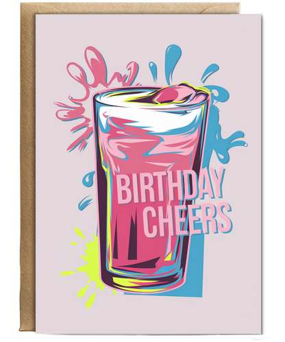 Birthday Cheers Card for woman man pint glass