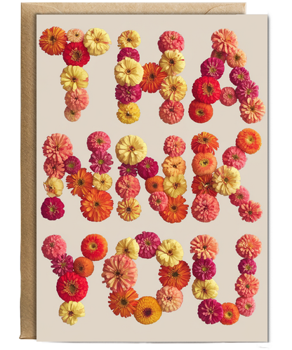 Thank You - Bright Zinnia Blooms
