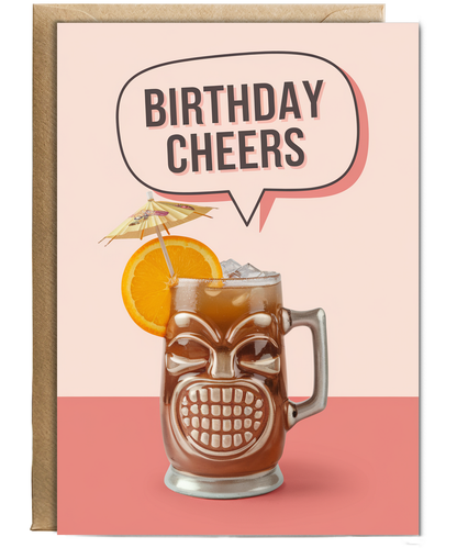 Birthday Cheers card holiday tiki cocktail