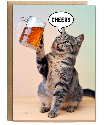Cheers with Cat with a Beer Mug