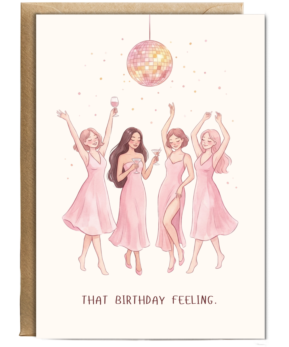 that birthday feeling. Disco ball celebrations bestie