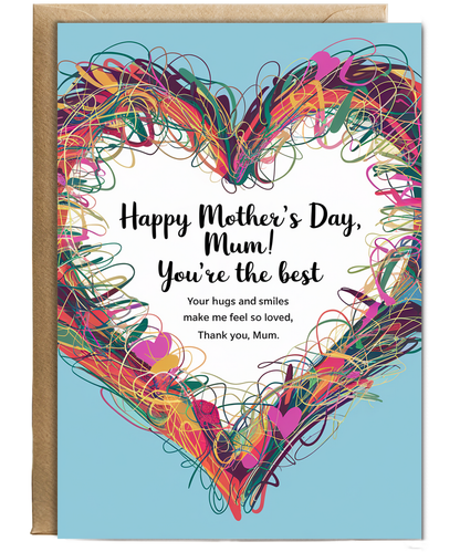 Mothers Day Card Mum! You're the Best from son