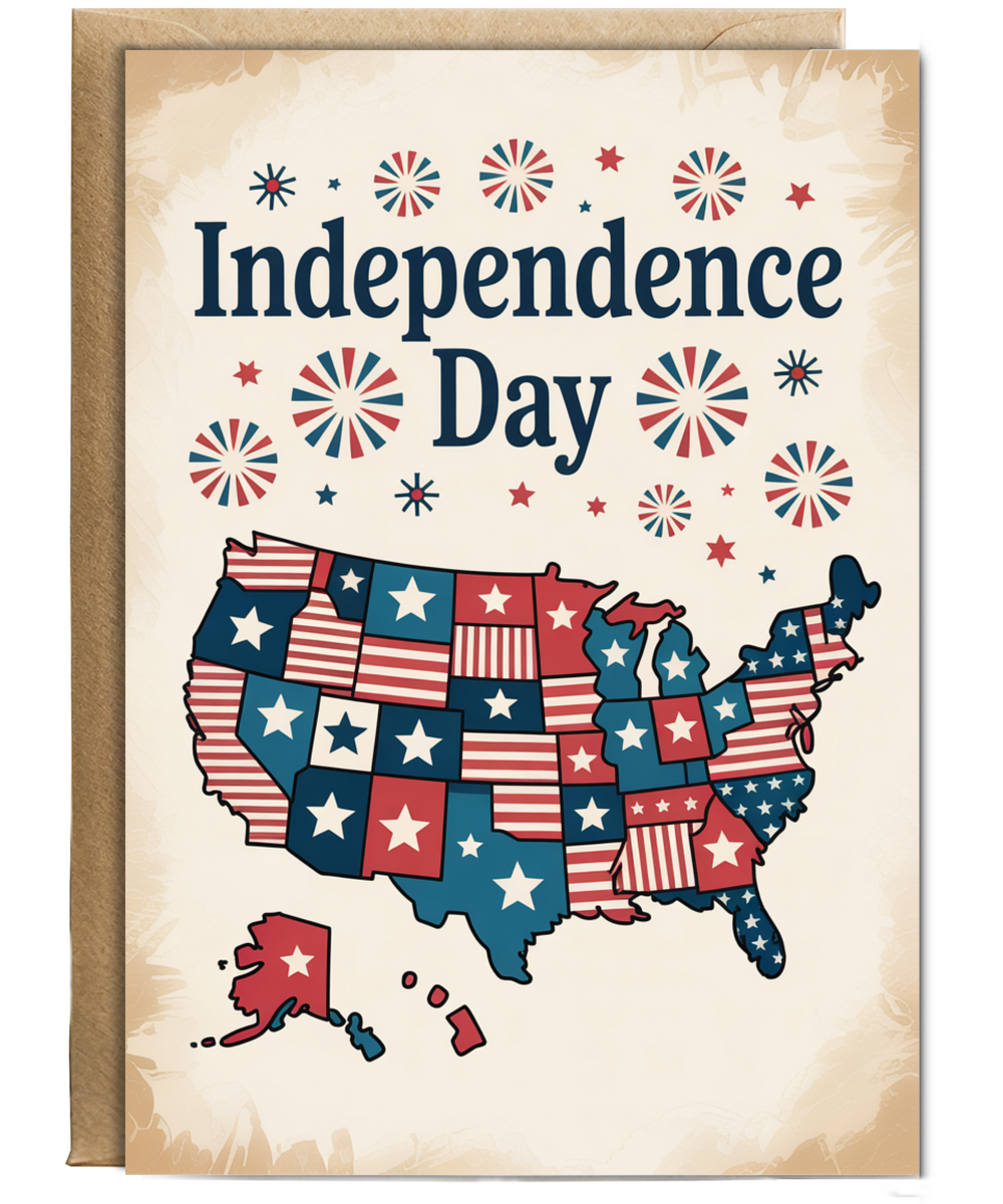 Independance day map of america