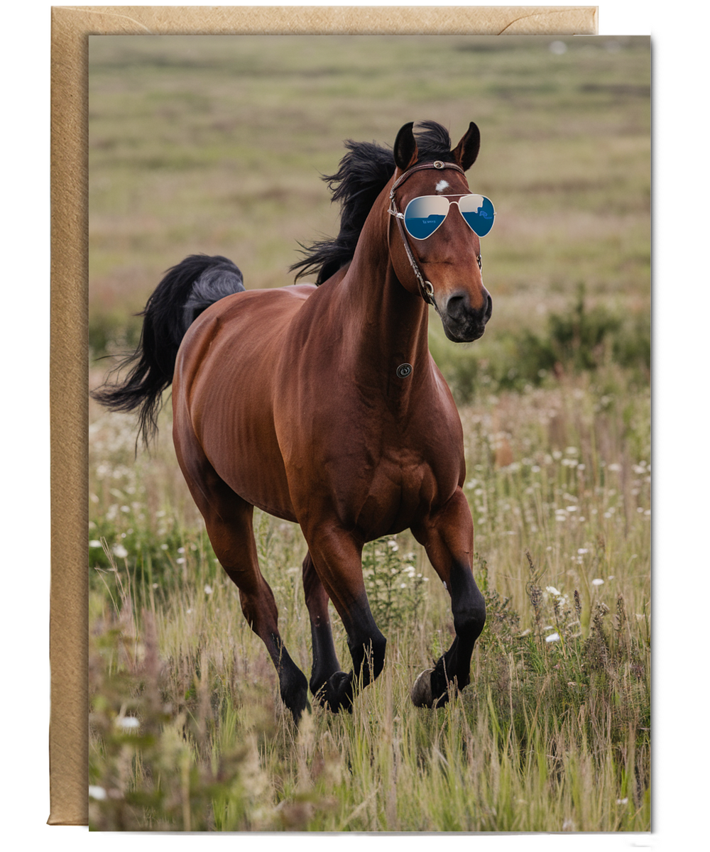 Horse in Aviator Glasses