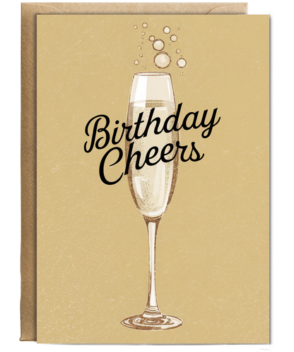 Birthday Cheers Card for her champagne flute 50th