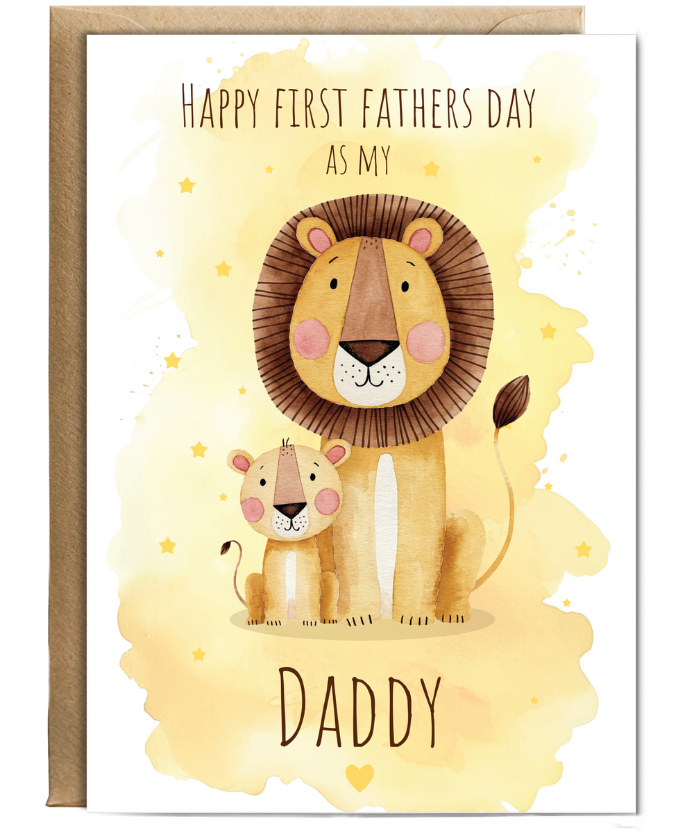 Fathers day first fathers day Daddy Lion and cub