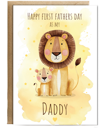 Fathers day first fathers day Daddy Lion and cub